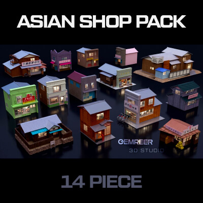 Asian Shop Asset Pack 14 Piece