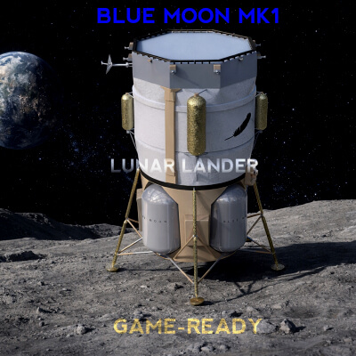 Blue Moon MK1 Lunar Lander Game Ready by gemreer