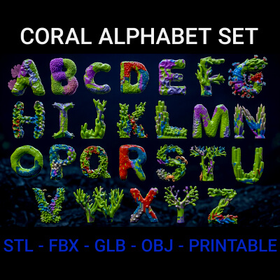Coral Alphabet Pack Underwater Typography