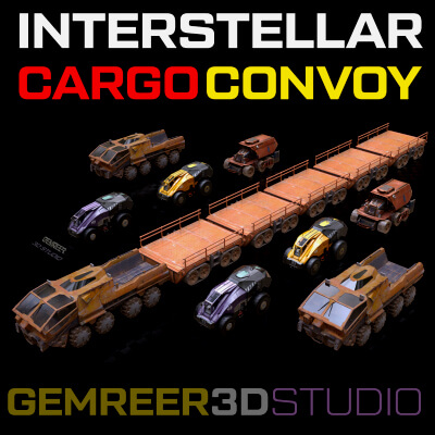 Interstellar Cargo Convoy &ndash Sci-fi Transport Kit