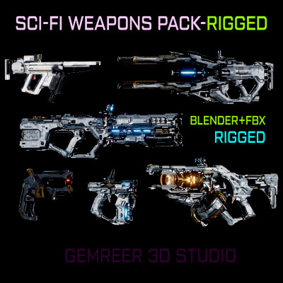 Sci-Fi Weapon Set - Rigged
