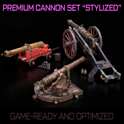 Stylized Cannon Pack Game Ready