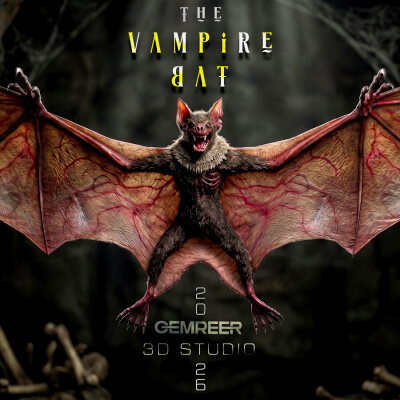 Vampire Bat Fully Rigged Game-Ready