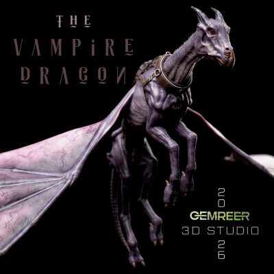 Vampire Dragon Fully Rigged and 25 Animations