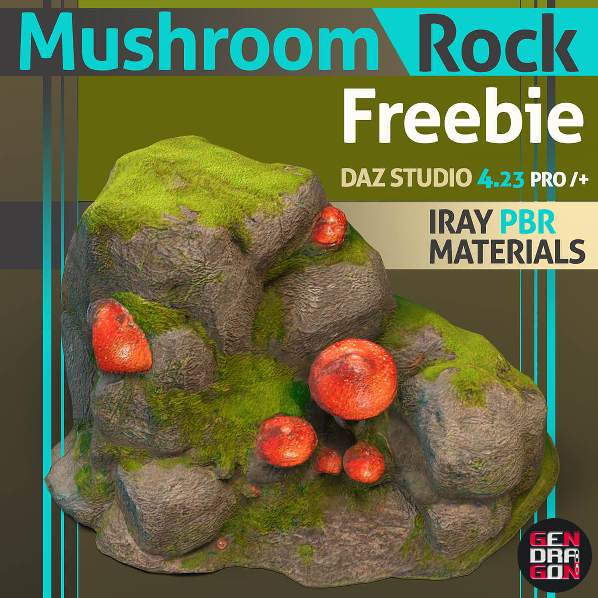 Mushroom Rock - Free Daz Content by gendragon3d