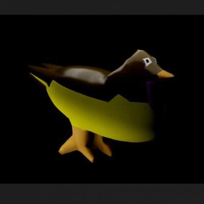 Bird Brown and Black and Purple and Yellow