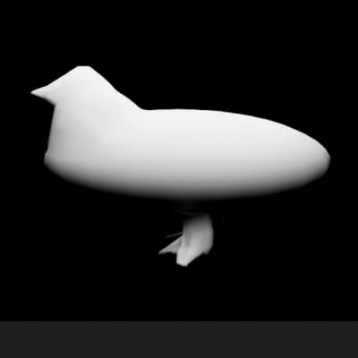 Bird with No Tail and No Wing Feathers Uncolored