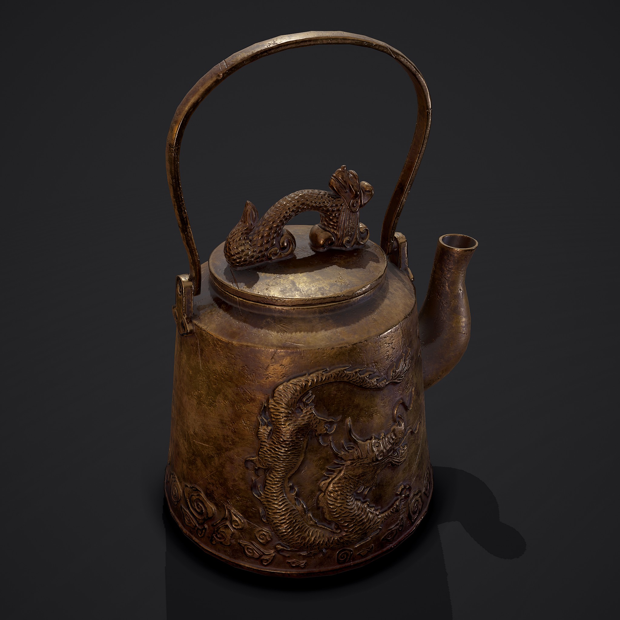 Antique Chinese Dragon Teapot 3D Model by Get Dead Entertainment