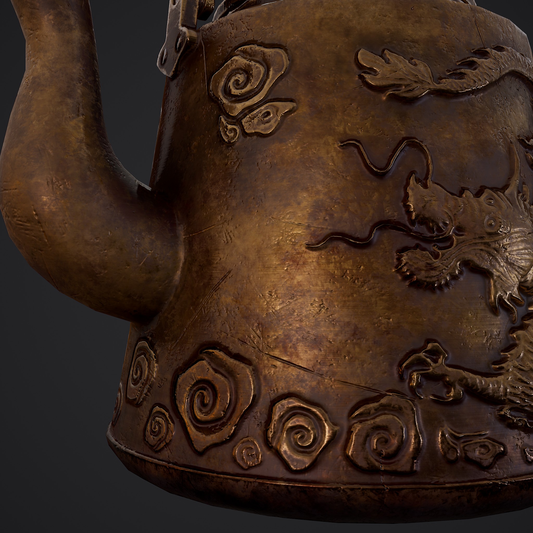 Antique Chinese Dragon Teapot 3D Model by Get Dead Entertainment