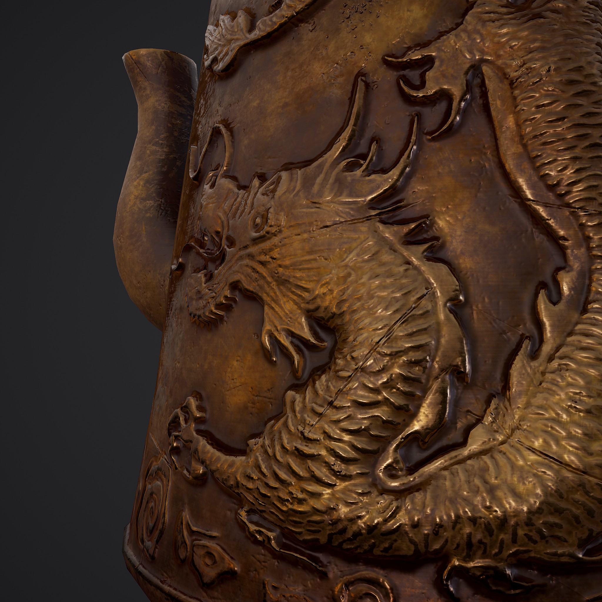 Antique Chinese Dragon Teapot 3D Model by Get Dead Entertainment