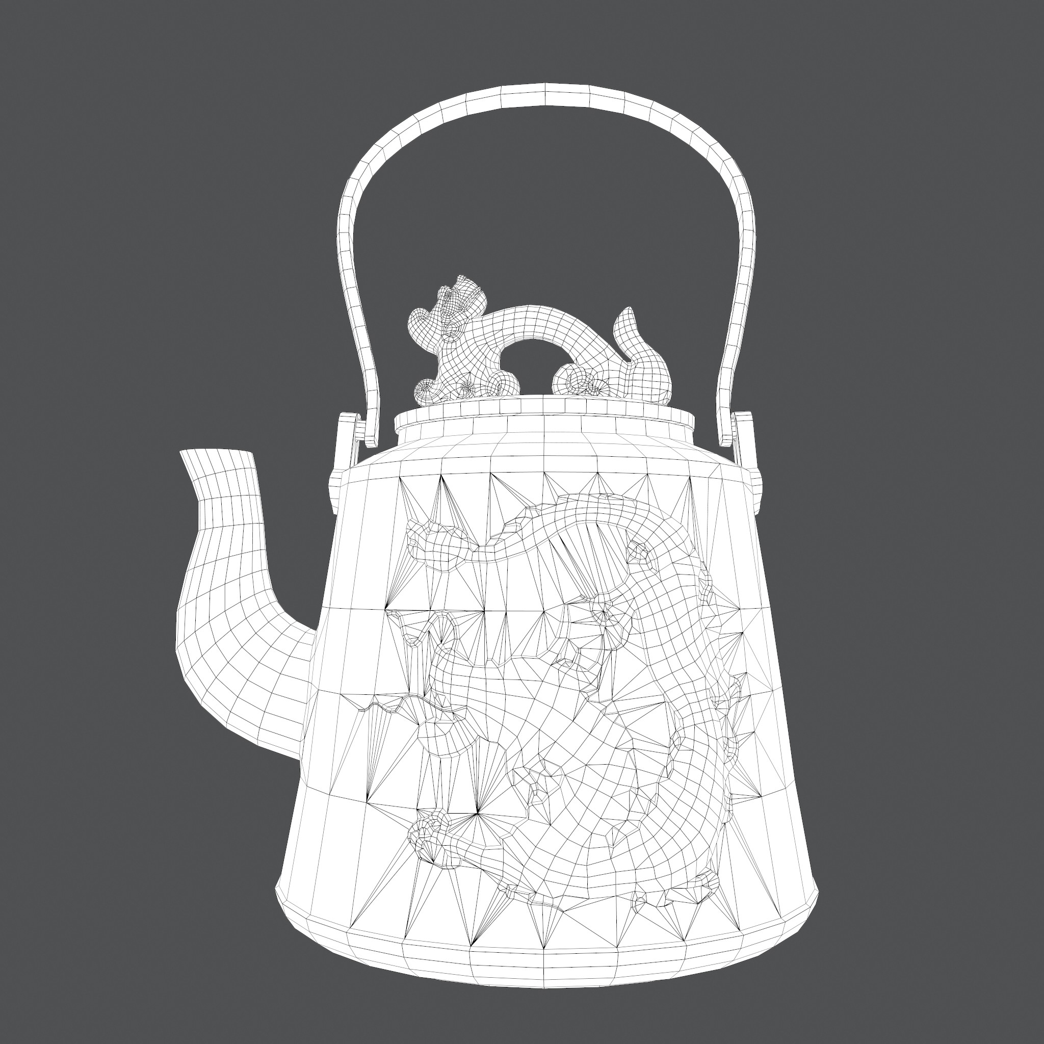 Antique Chinese Dragon Teapot 3D Model by Get Dead Entertainment