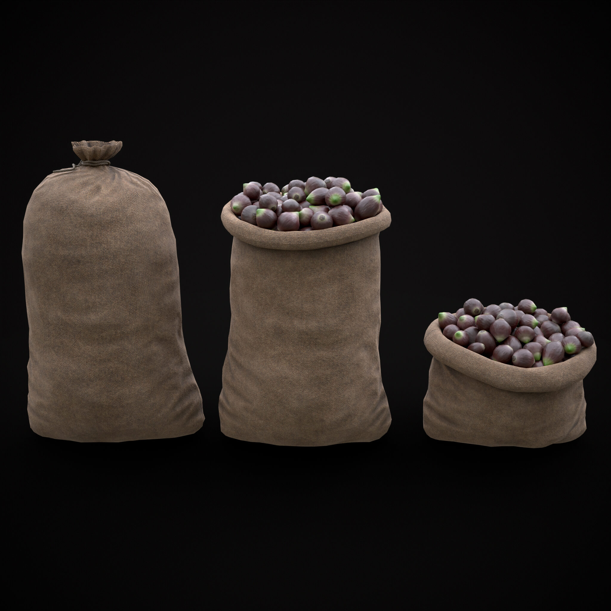 Burlap Sacks of Onions 3D Model by Get Dead Entertainment