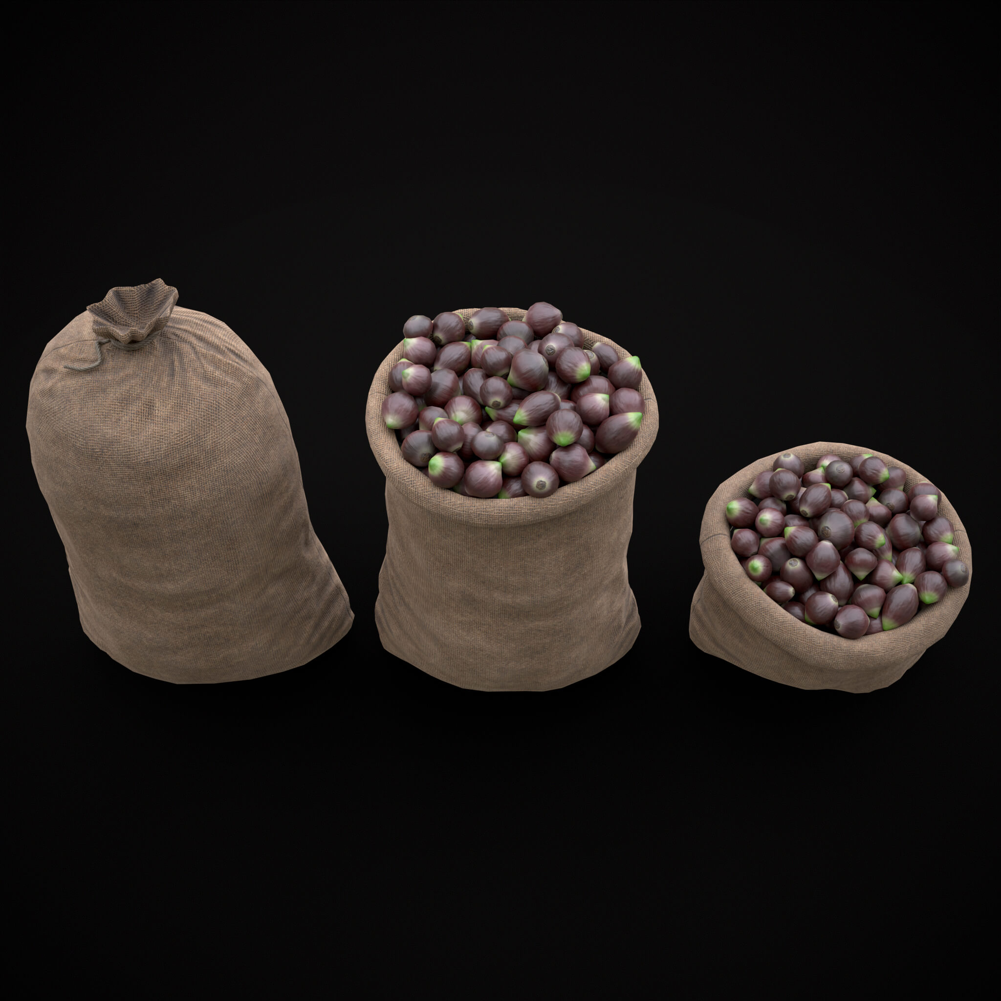 Burlap Sacks of Onions 3D Model by Get Dead Entertainment