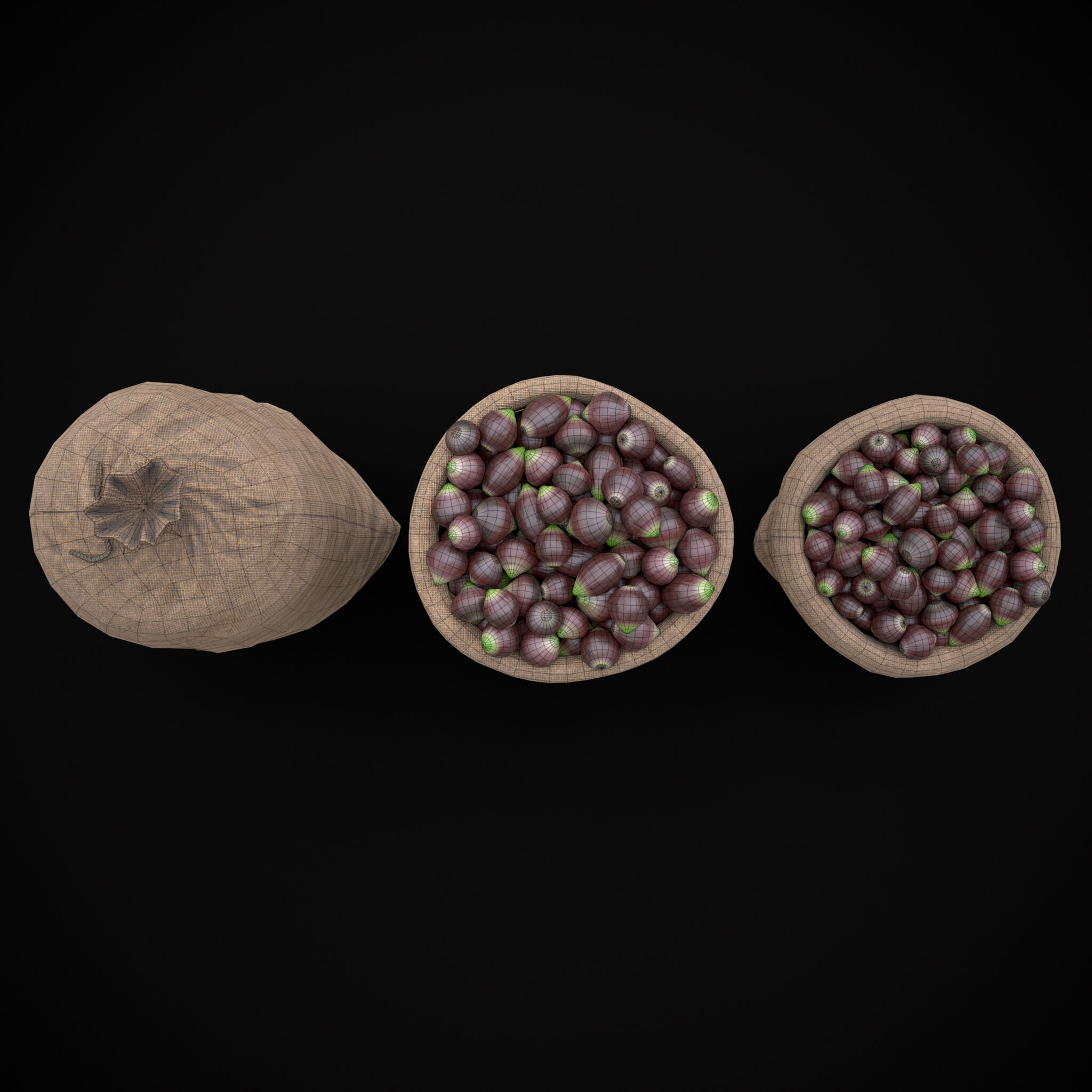 Burlap Sacks of Onions 3D Model by Get Dead Entertainment