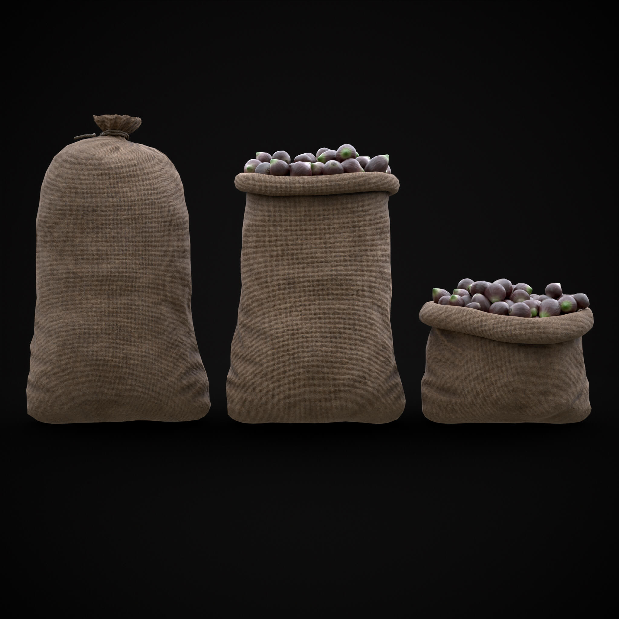 Burlap Sacks of Onions 3D Model by Get Dead Entertainment