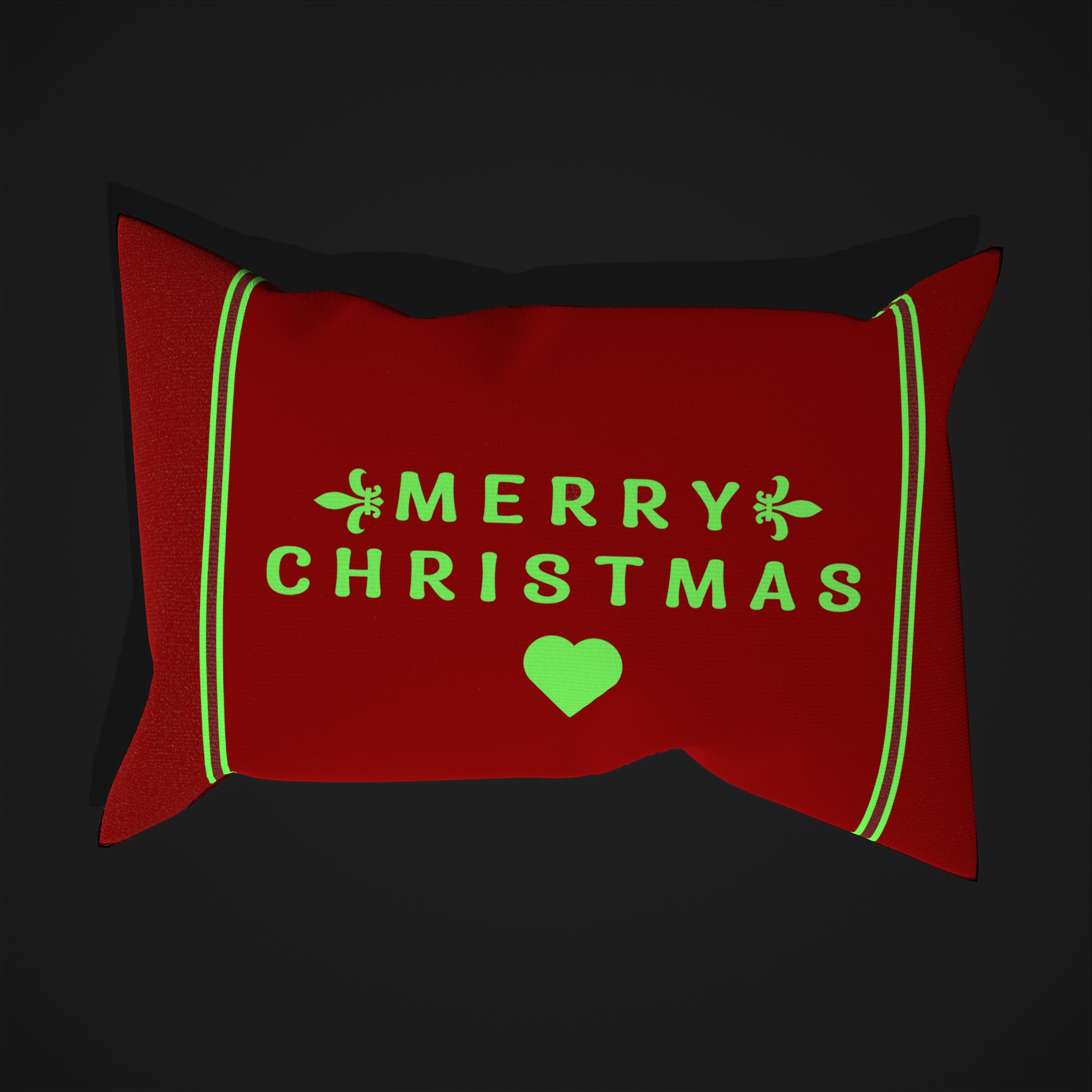 Christmas Pillow Long Red and Green 3D Model by Get Dead Entertainment