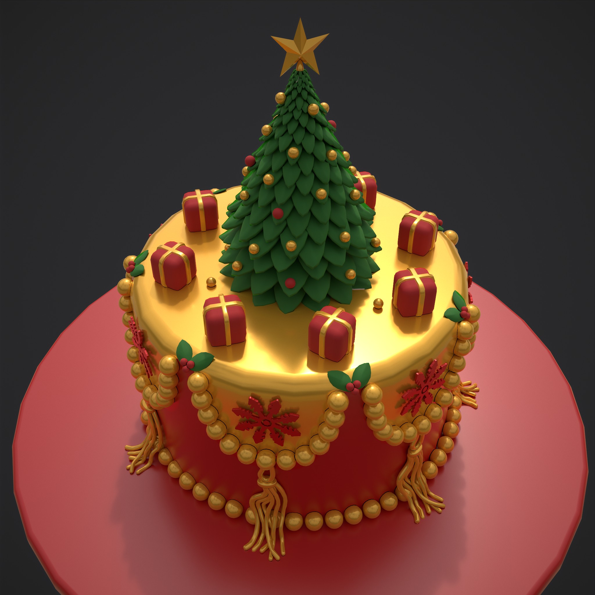 Christmas Tree Cake 3D Model by Get Dead Entertainment