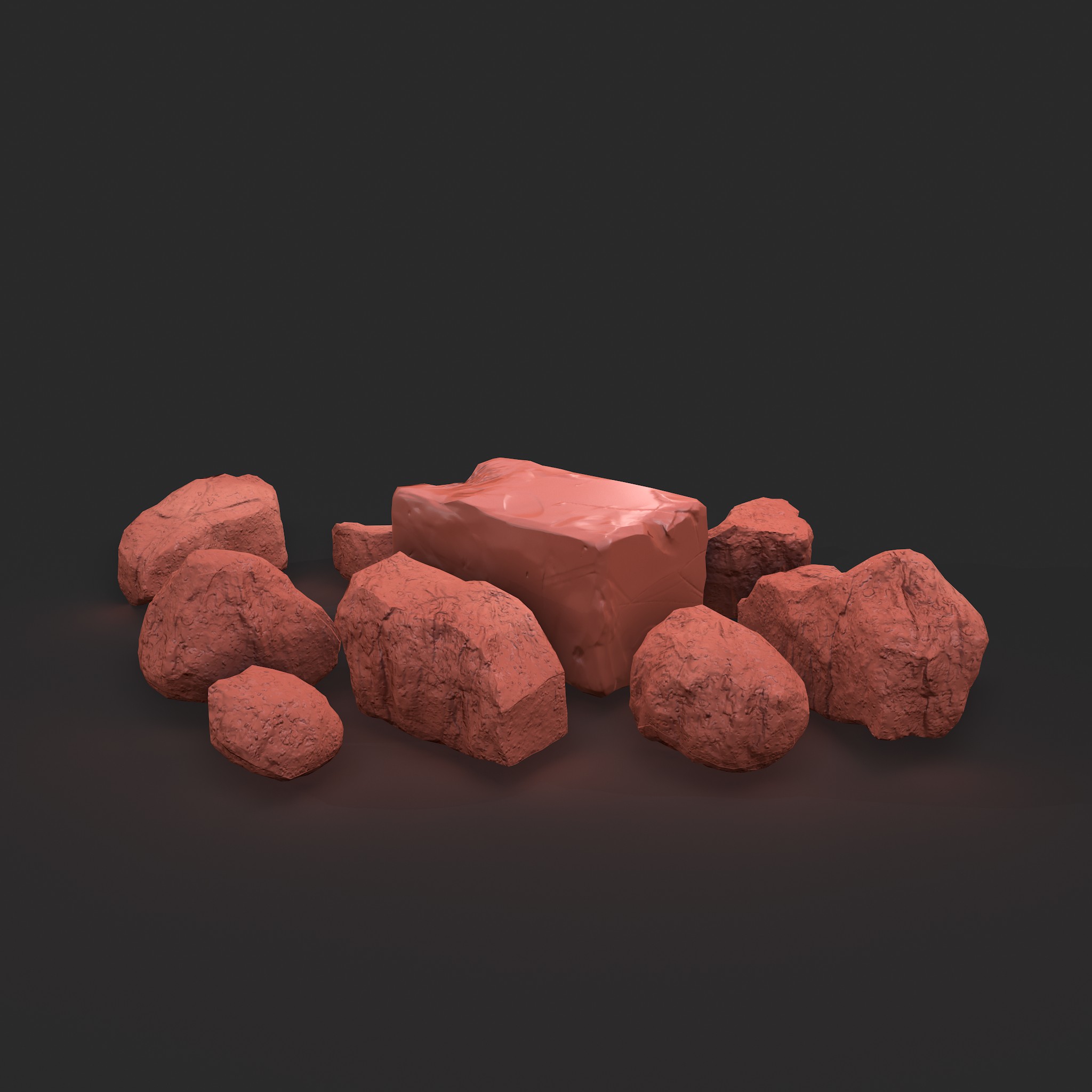 Clay Chunks Red - 3D Model by Get Dead Entertainment