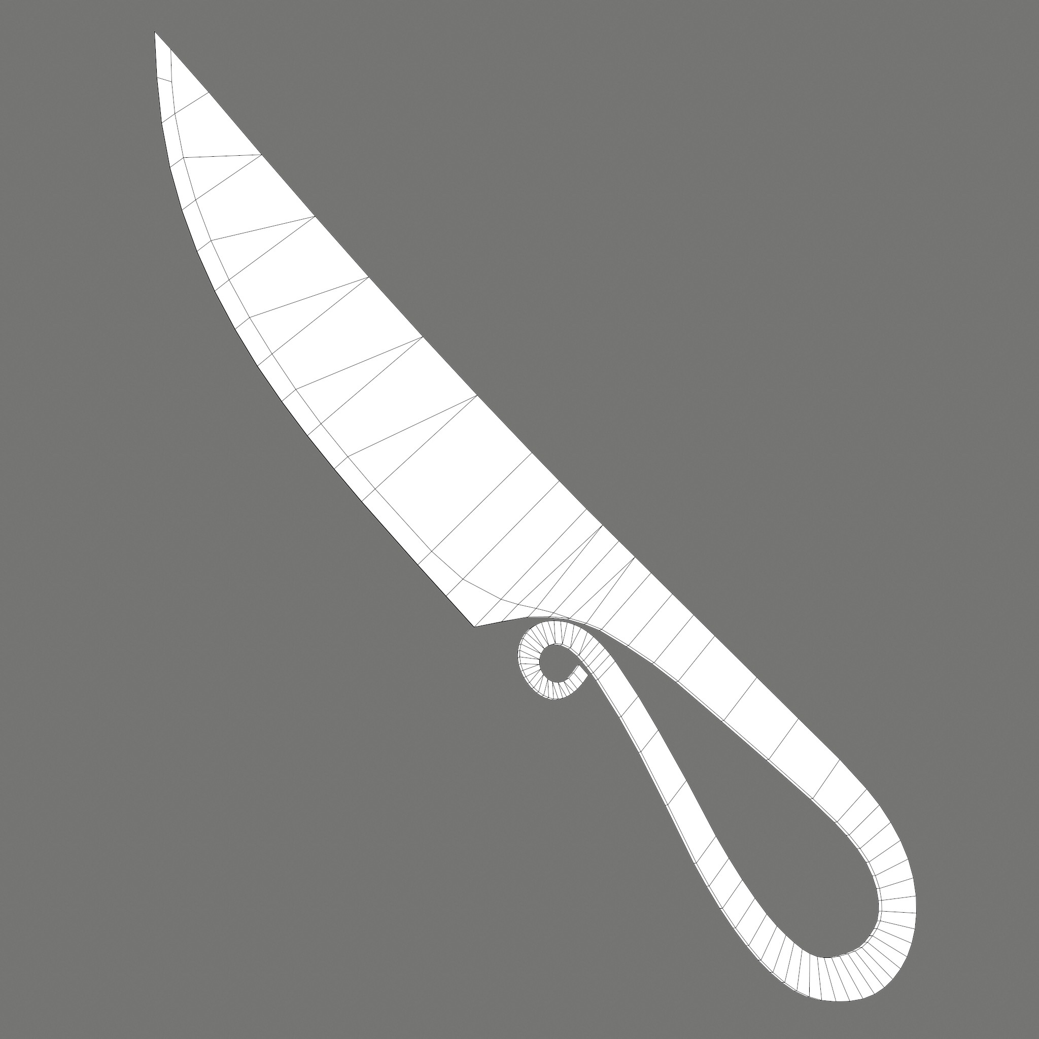 Curved Fishing Knife 3D Model by Get Dead Entertainment