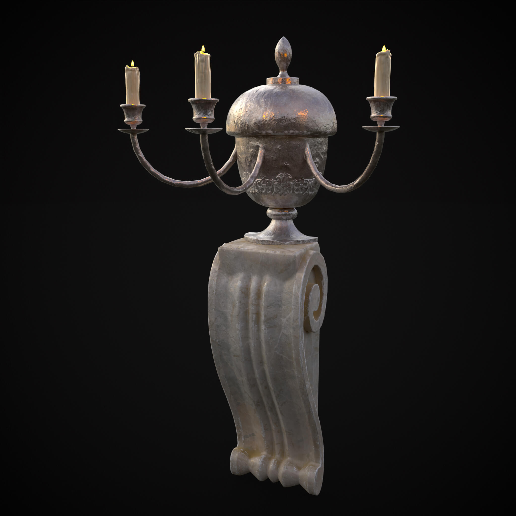 Decorative Wall Candelabra 3D Model by Get Dead Entertainment