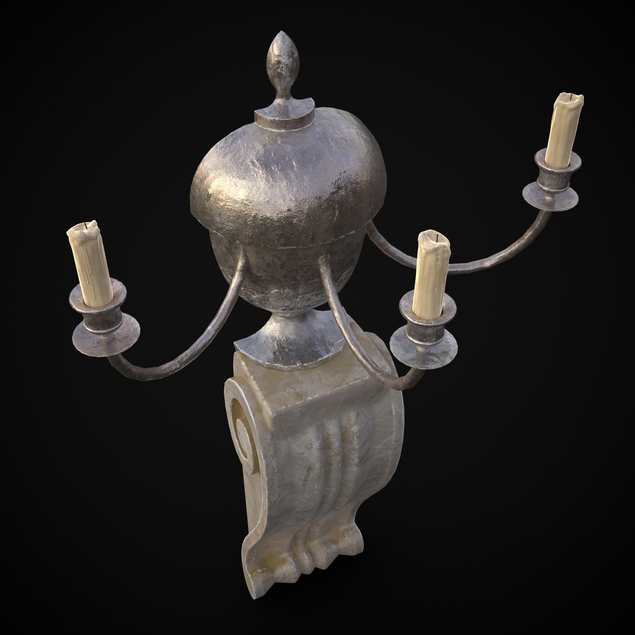Decorative Wall Candelabra 3D Model by Get Dead Entertainment