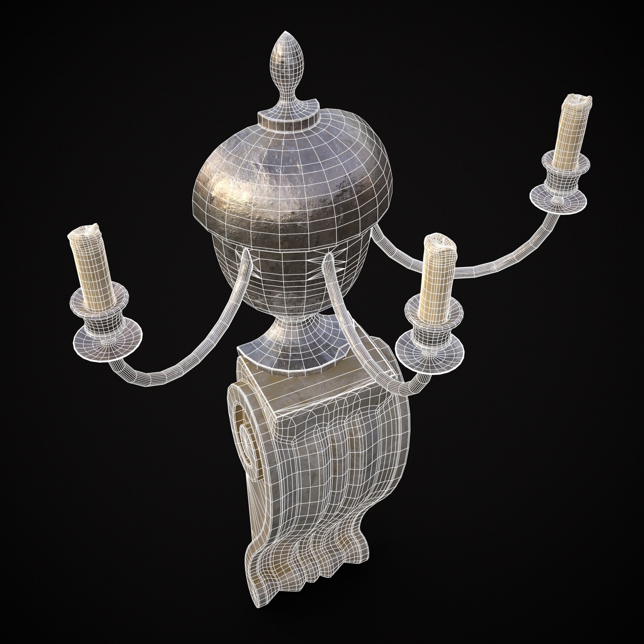 Decorative Wall Candelabra 3D Model by Get Dead Entertainment