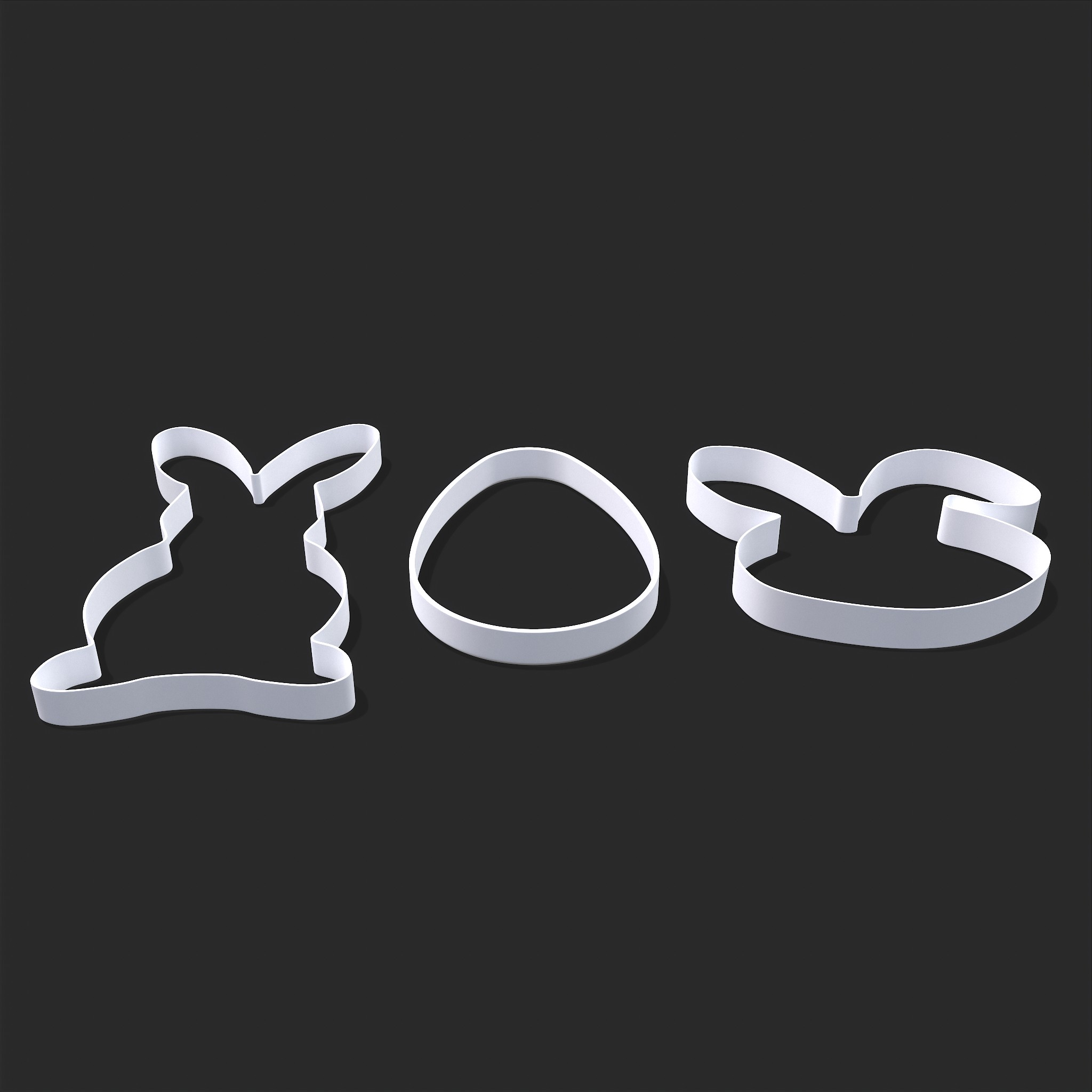 Easter Cookie Cutters 3D Print Model by Get Dead Entertainment