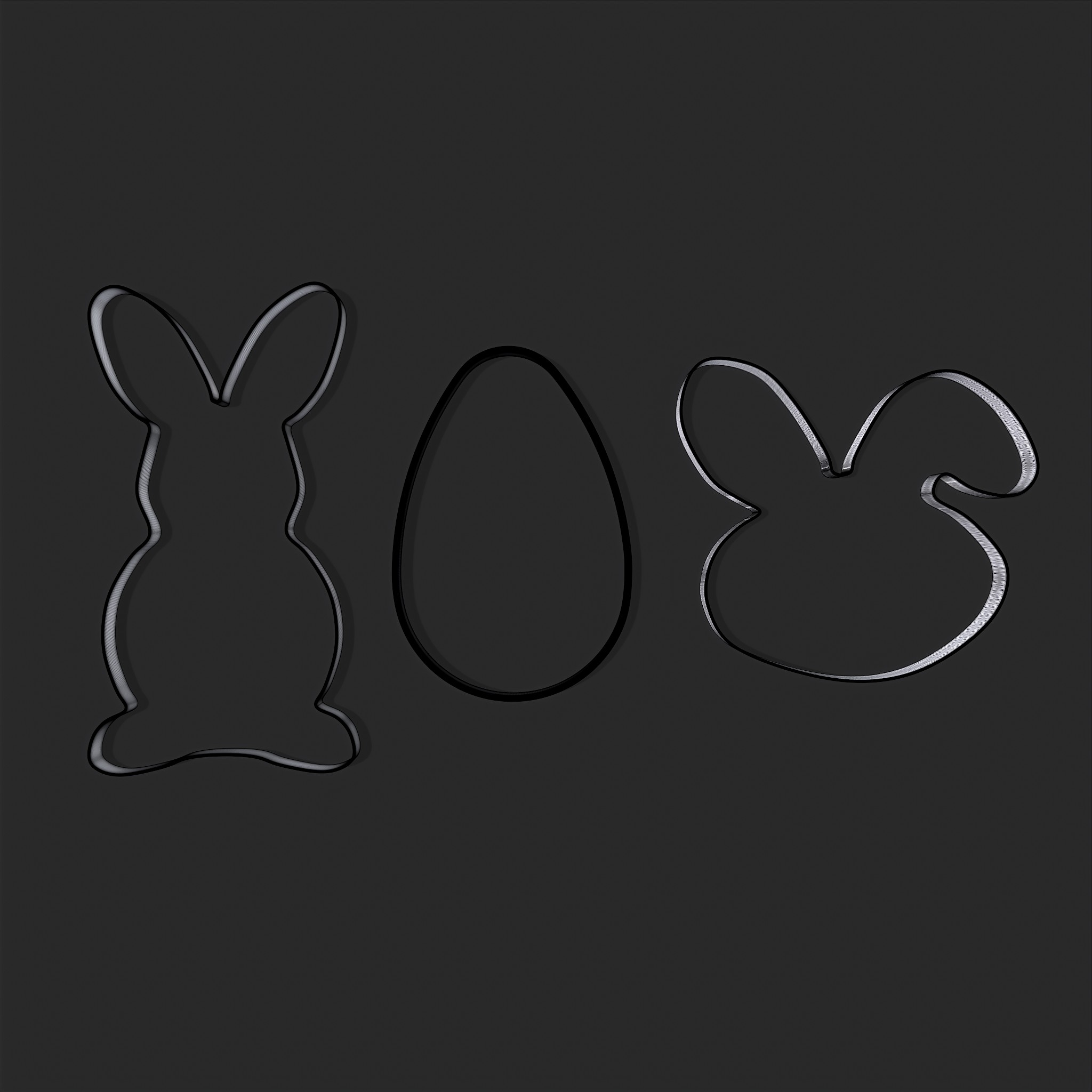 Easter Cookie Cutters 3D Print Model by Get Dead Entertainment