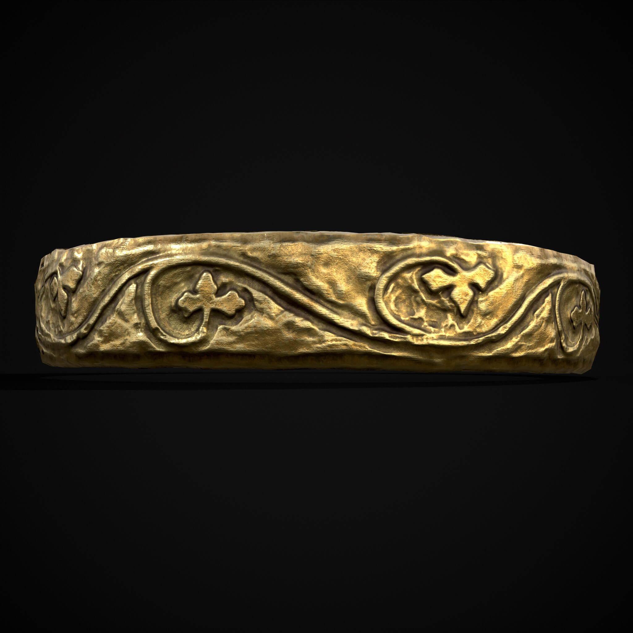 Engraved Medieval Flowers Ring - 3D Model by Get Dead Entertainment