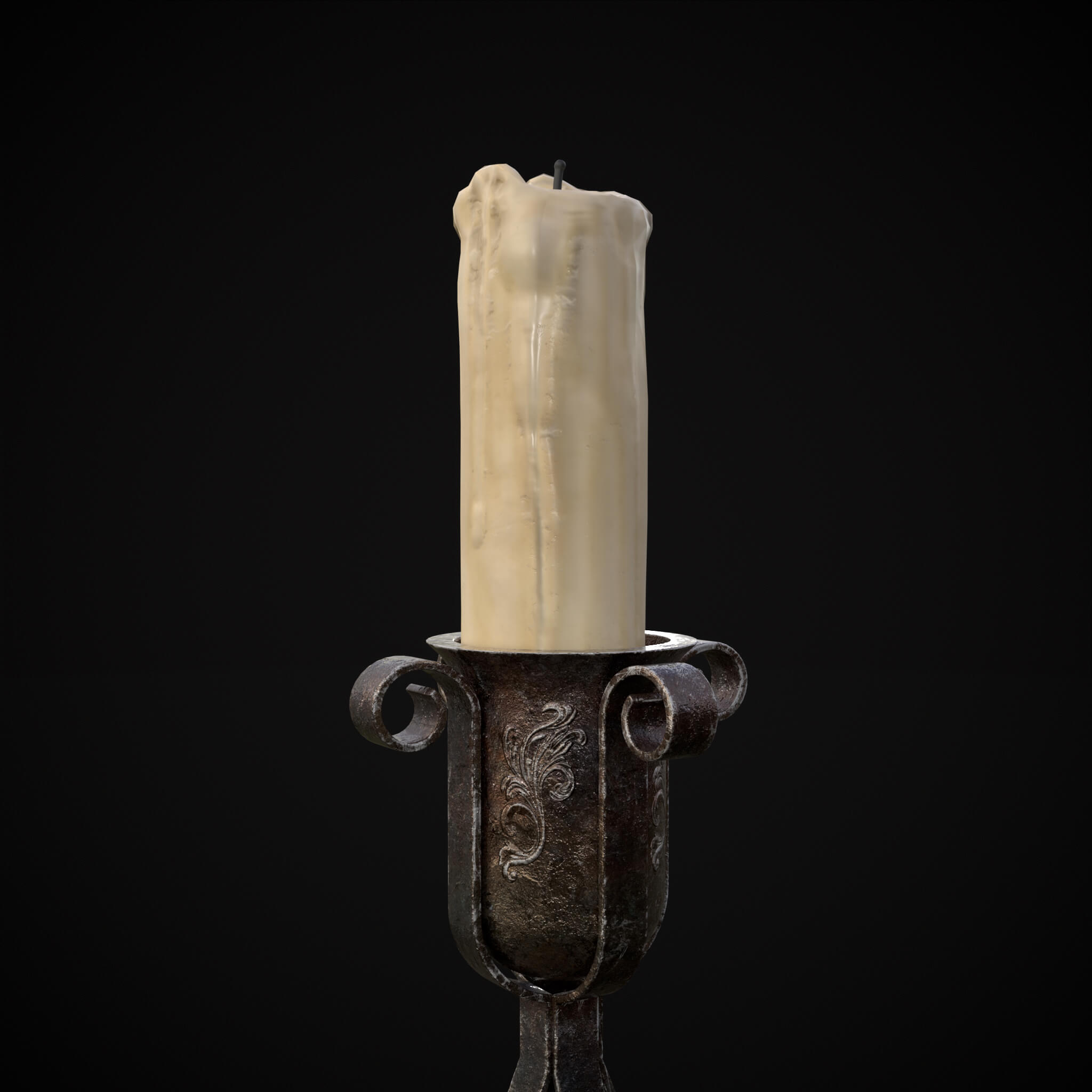 Free Standing Iron Candle 3D Model by Get Dead Entertainment