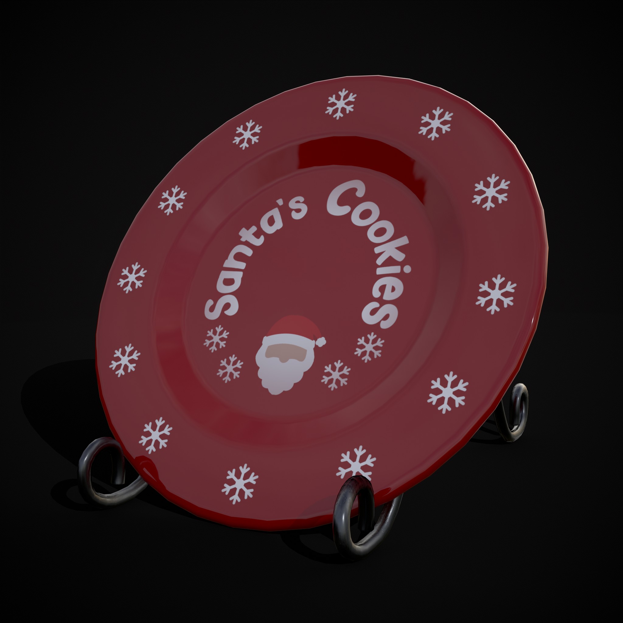 Green and Red Christmas Plate 3D Model by Get Dead Entertainment