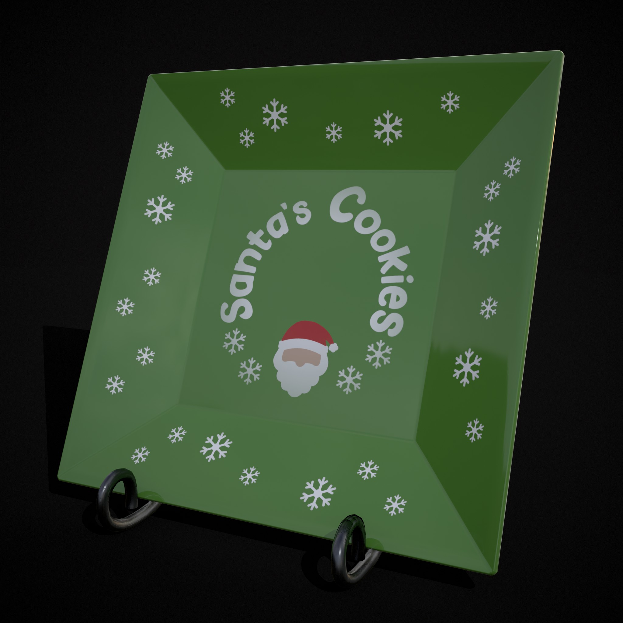 Green and Red Christmas Plate 3D Model by Get Dead Entertainment