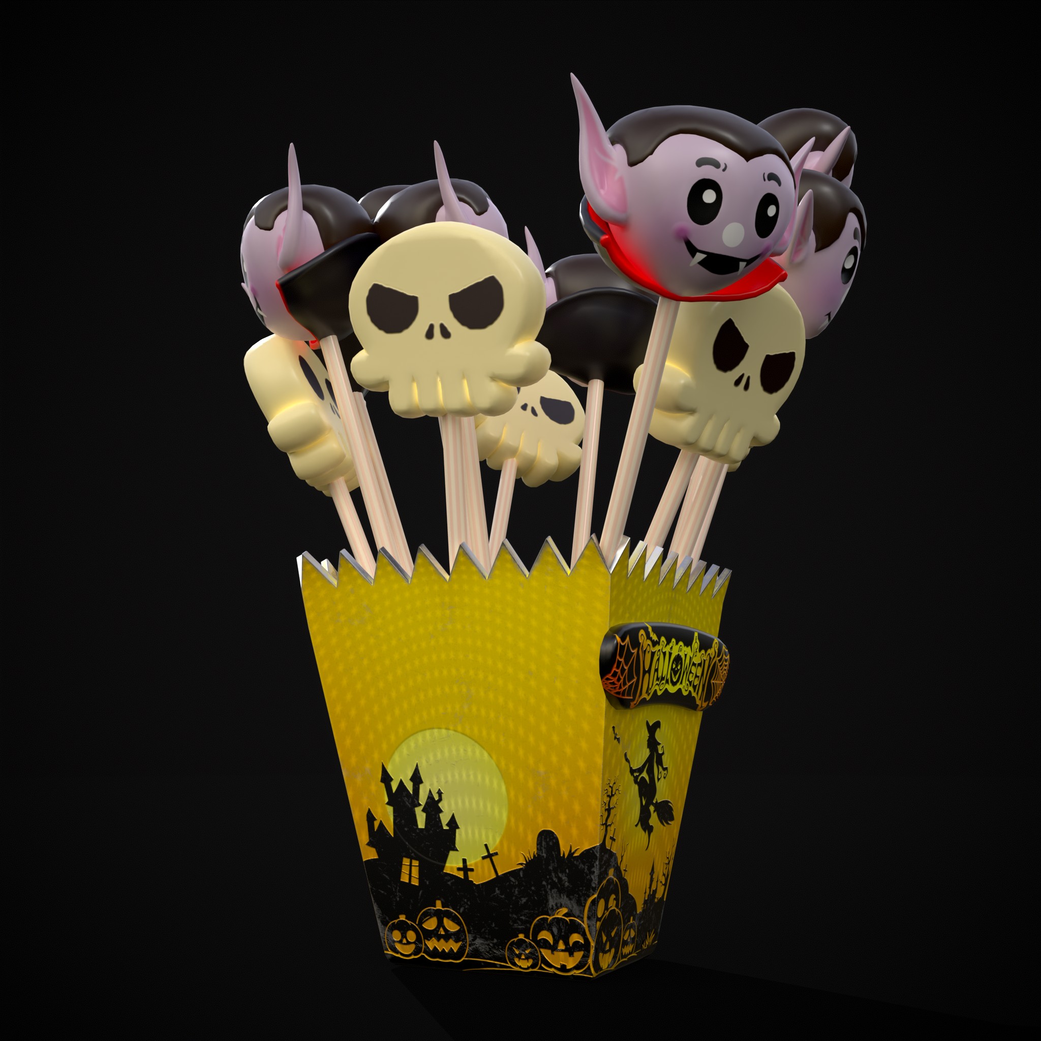 Halloween Cake Pop Promo BoxPackage Free 3D Model by Get Dead