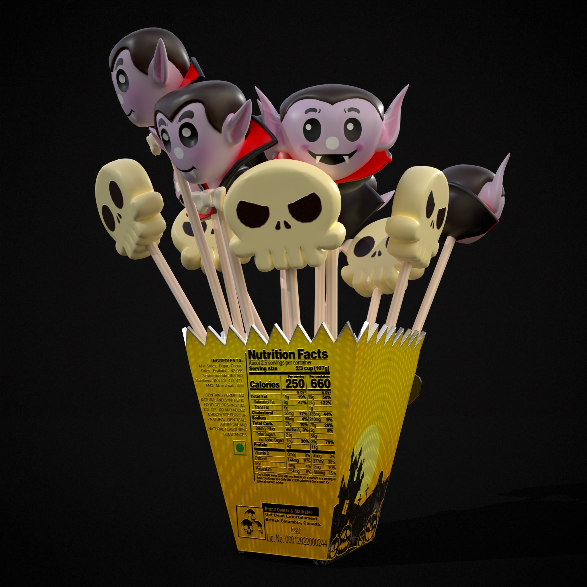 Halloween Cake Pop Promo BoxPackage Free 3D Model by Get Dead
