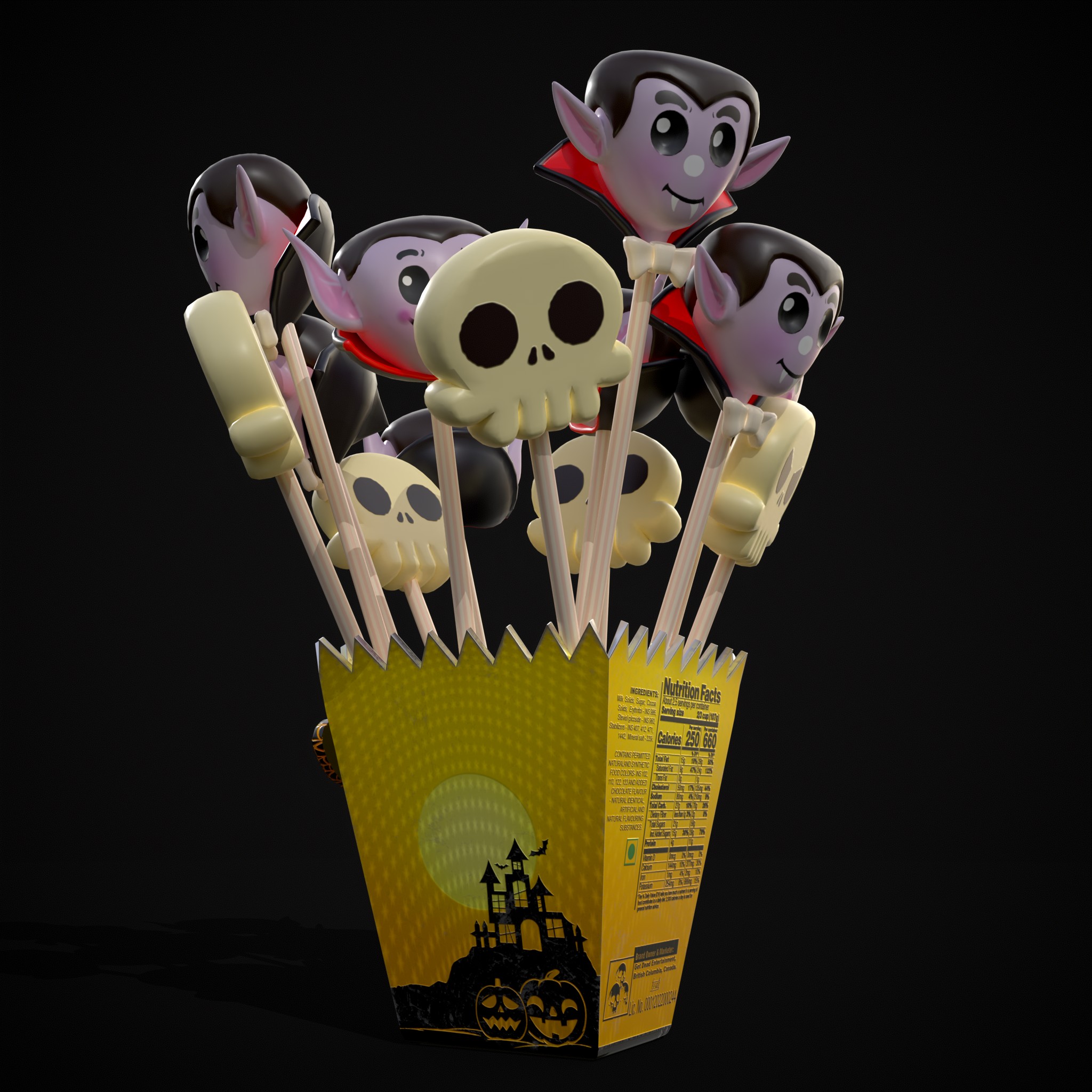 Halloween Cake Pop Promo BoxPackage Free 3D Model by Get Dead
