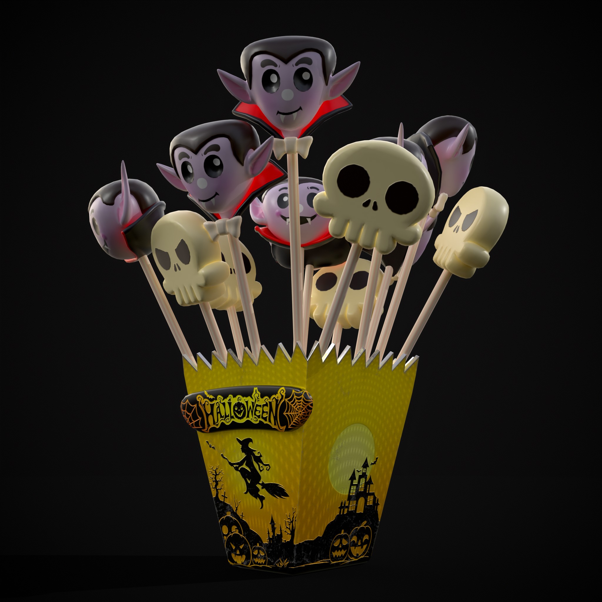 Halloween Cake Pop Promo BoxPackage Free 3D Model by Get Dead