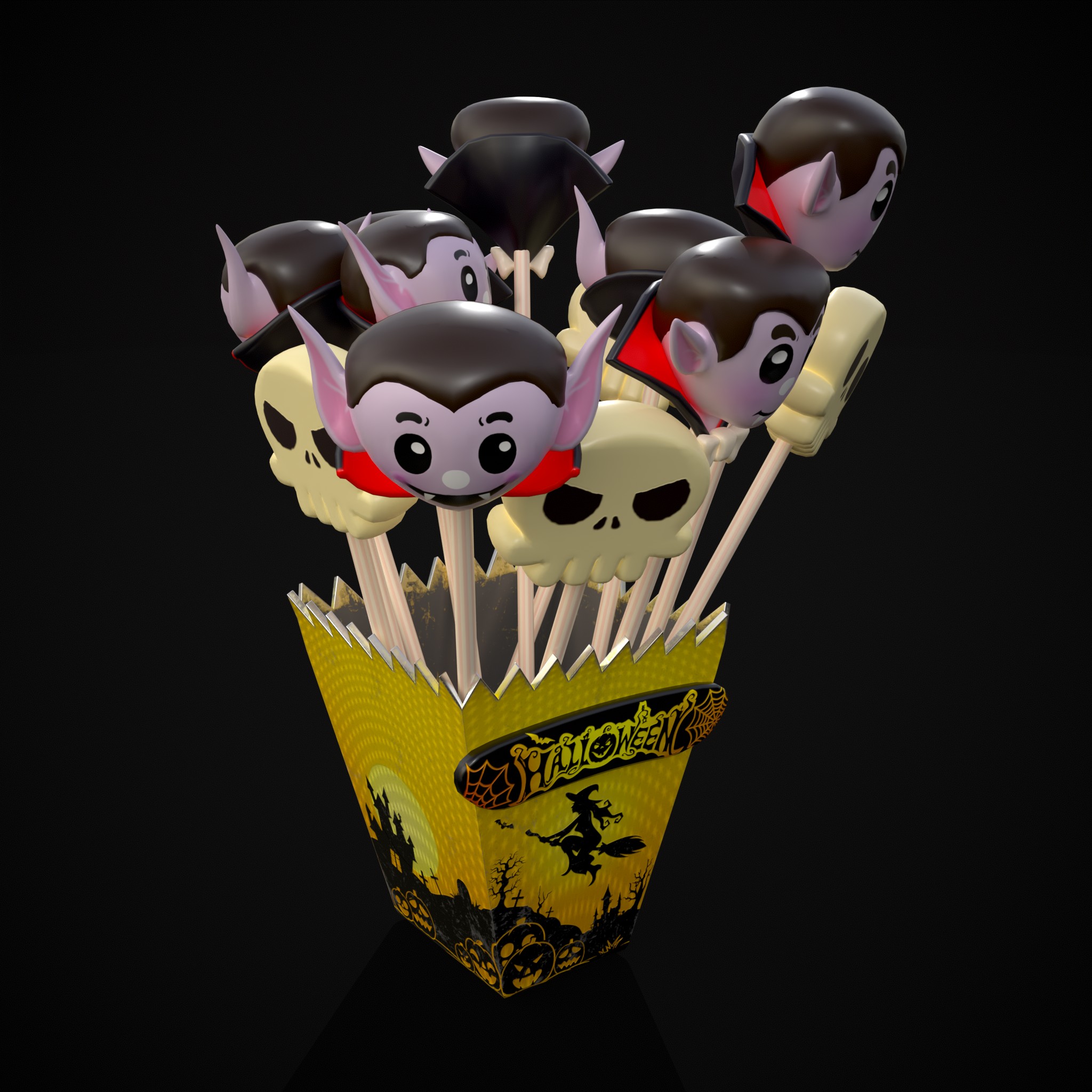 Halloween Cake Pop Promo BoxPackage Free 3D Model by Get Dead