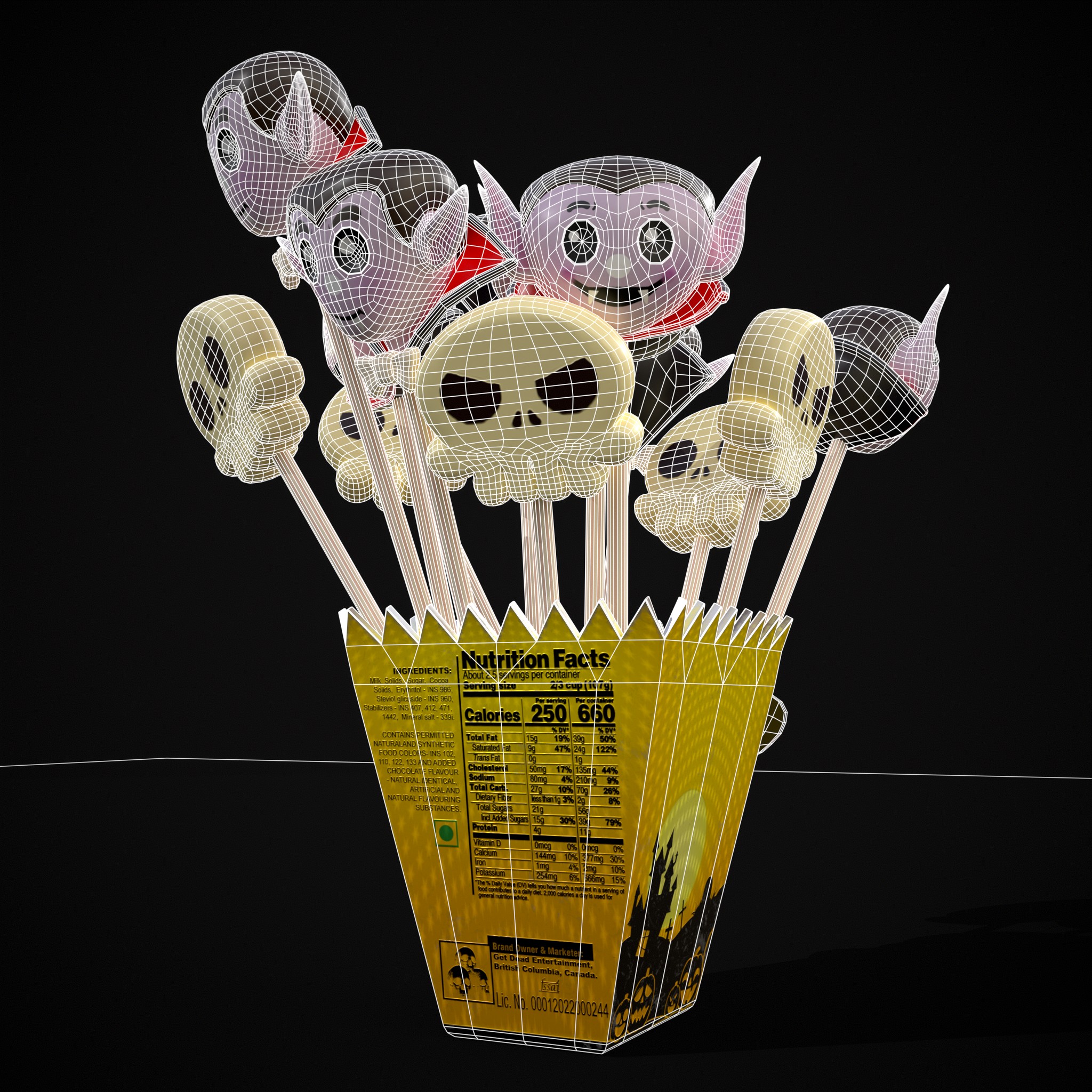Halloween Cake Pop Promo BoxPackage Free 3D Model by Get Dead