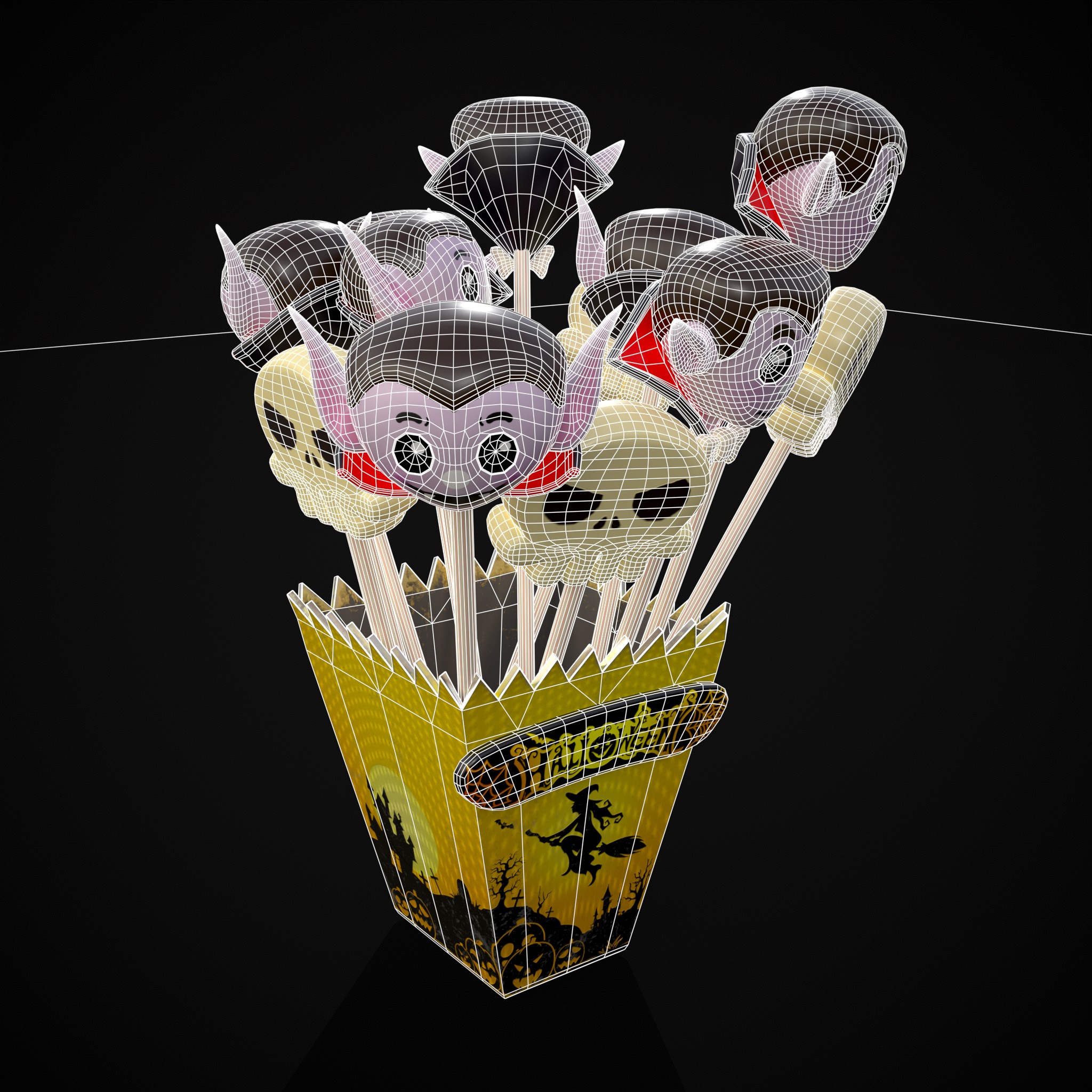 Halloween Cake Pop Promo BoxPackage Free 3D Model by Get Dead
