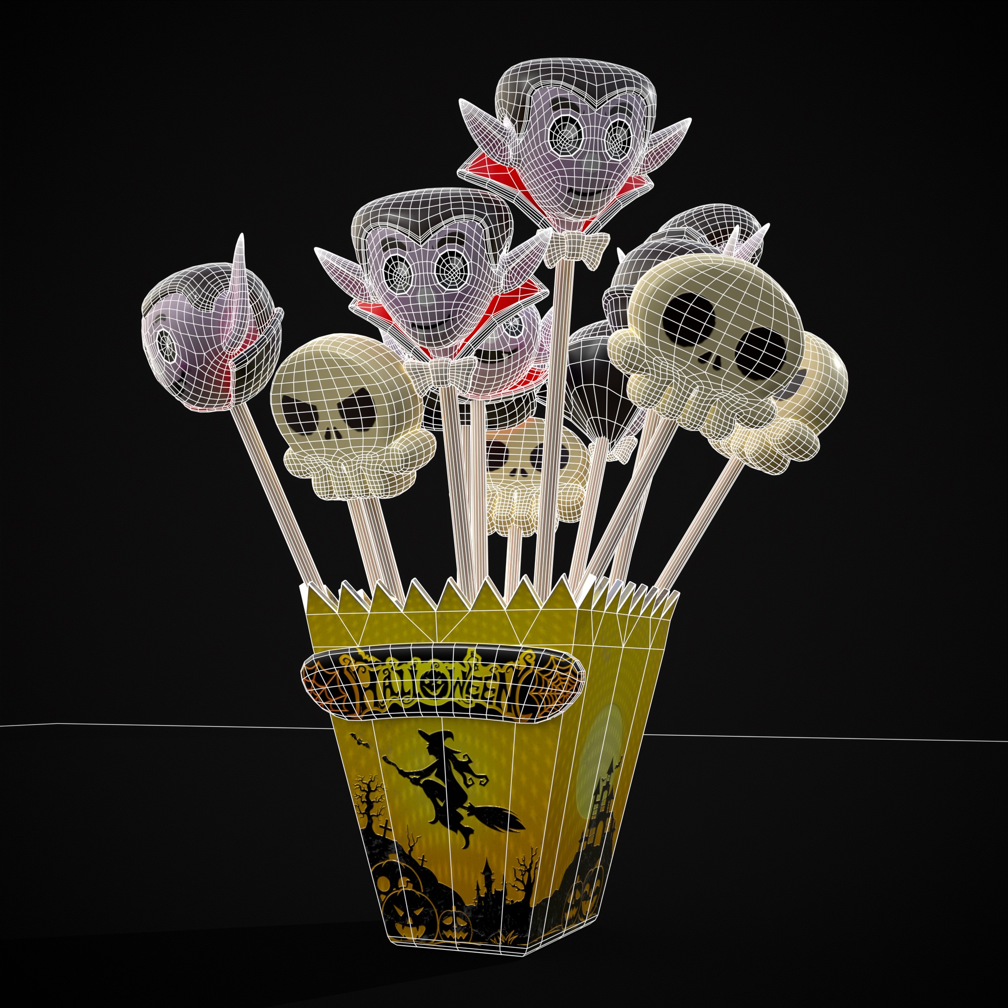 Halloween Cake Pop Promo BoxPackage Free 3D Model by Get Dead