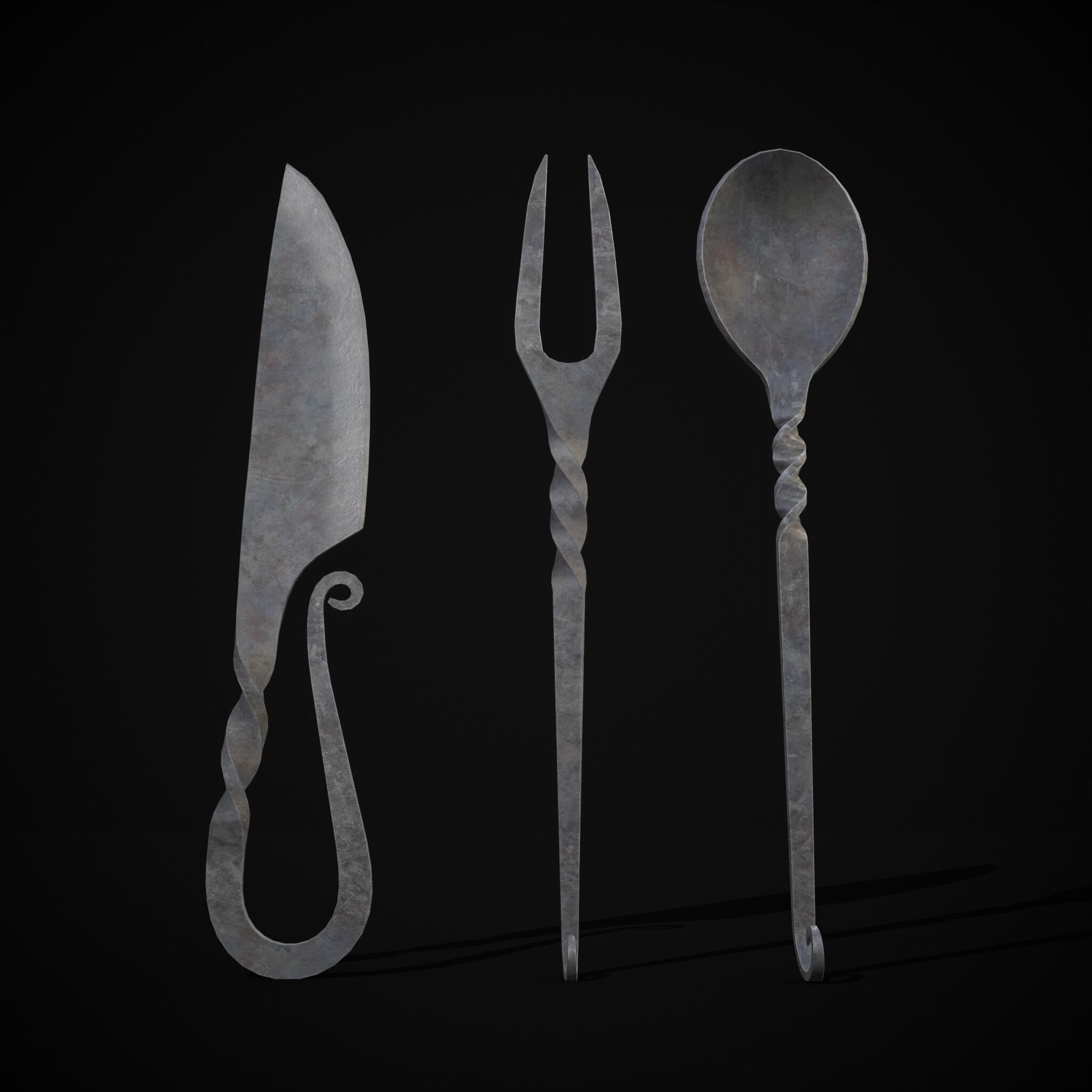 Iron Utensils Set 3D Model by Get Dead Entertainment