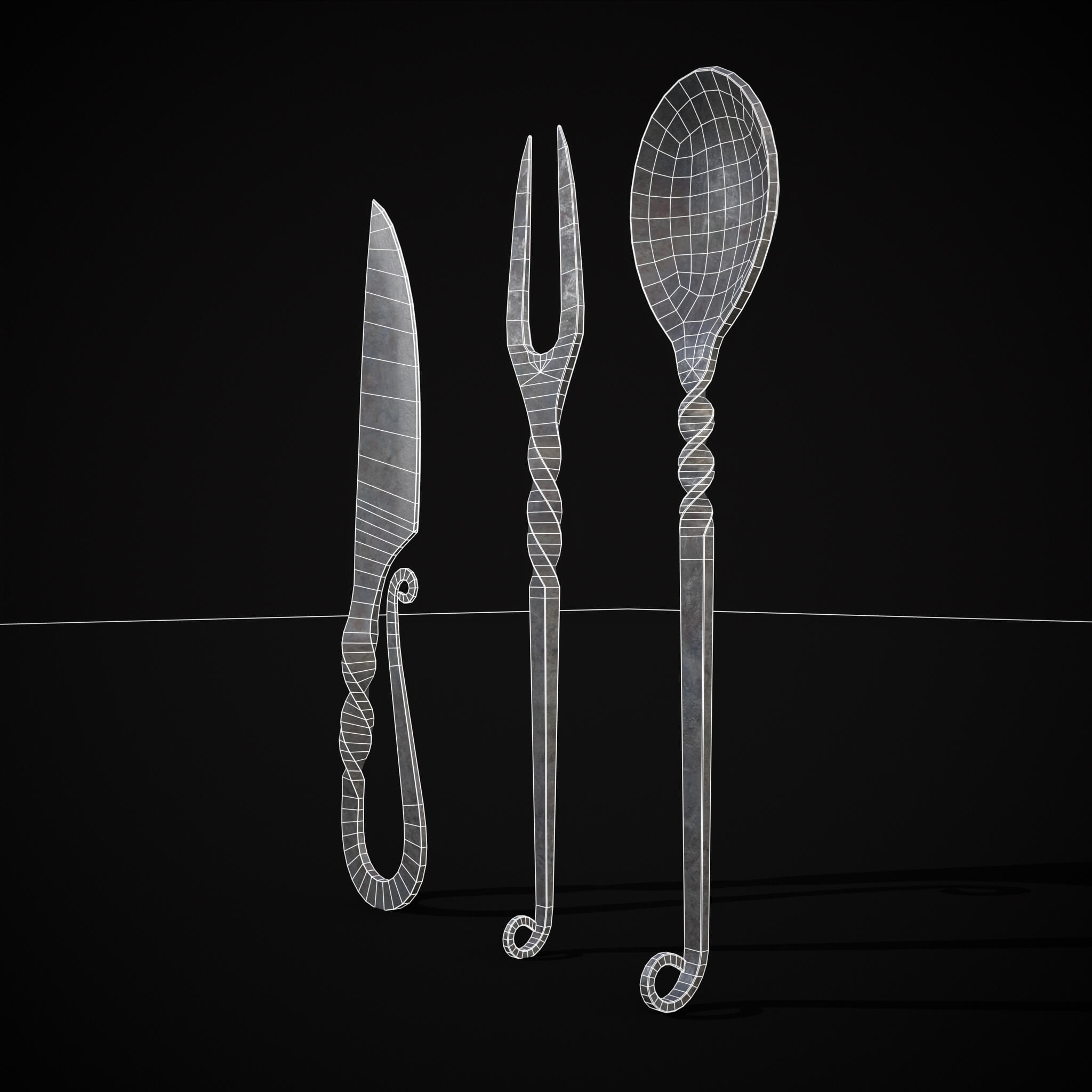 Iron Utensils Set 3D Model by Get Dead Entertainment