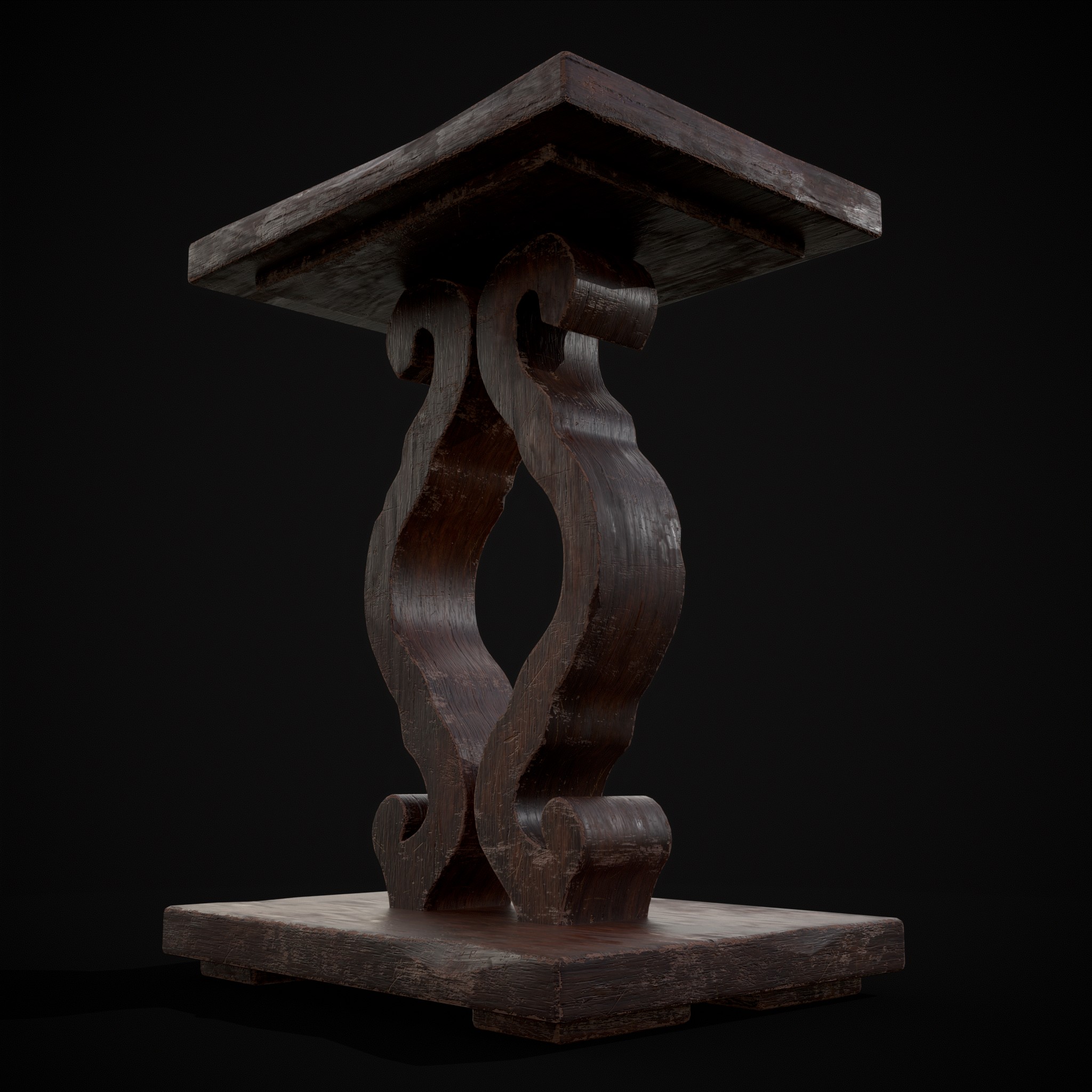 Mahogany Medieval Antique Table Stand 3D Model by Get Dead Entertainment