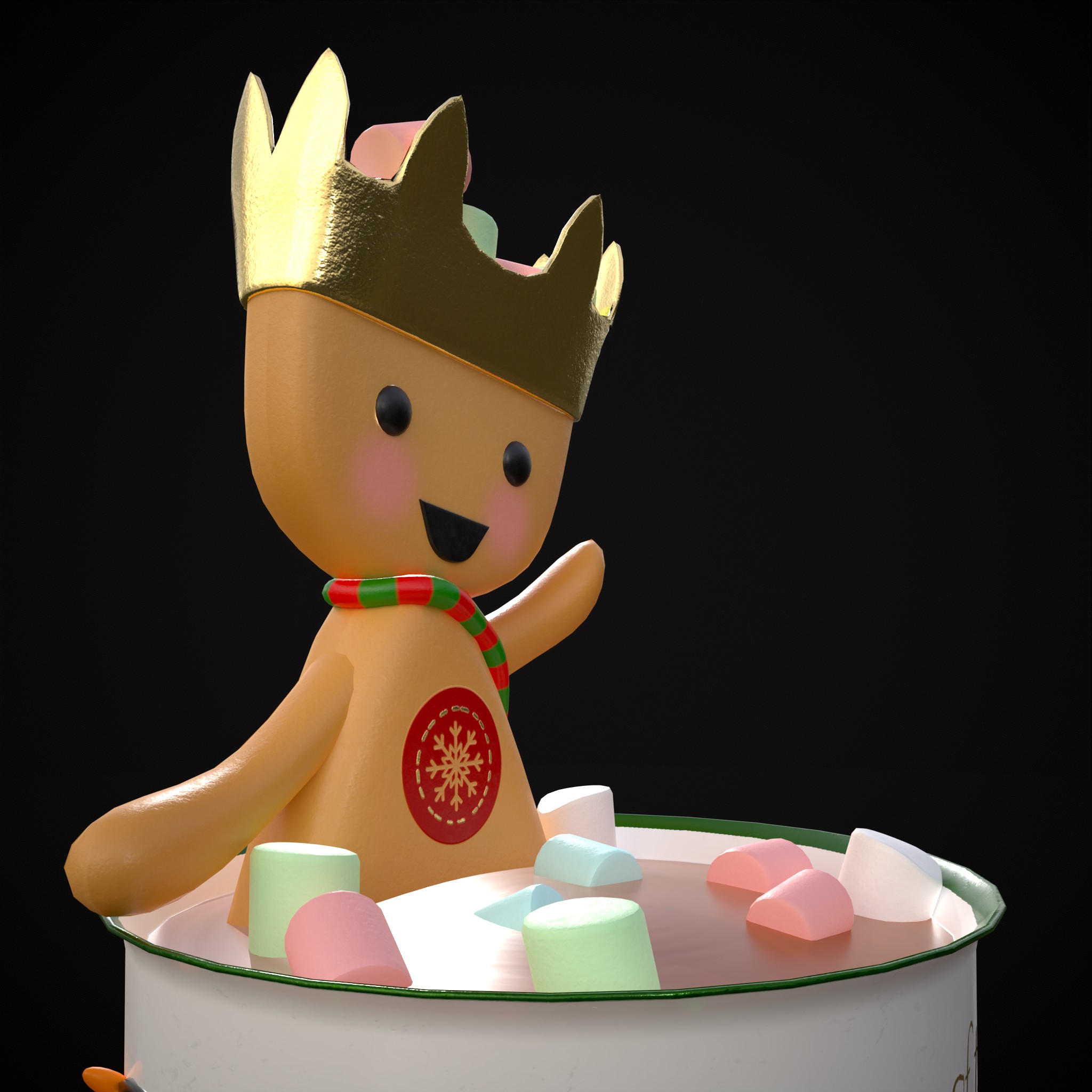 Marshmallow King Hot Package Chocolate 3D Model by Get Dead Entertainment