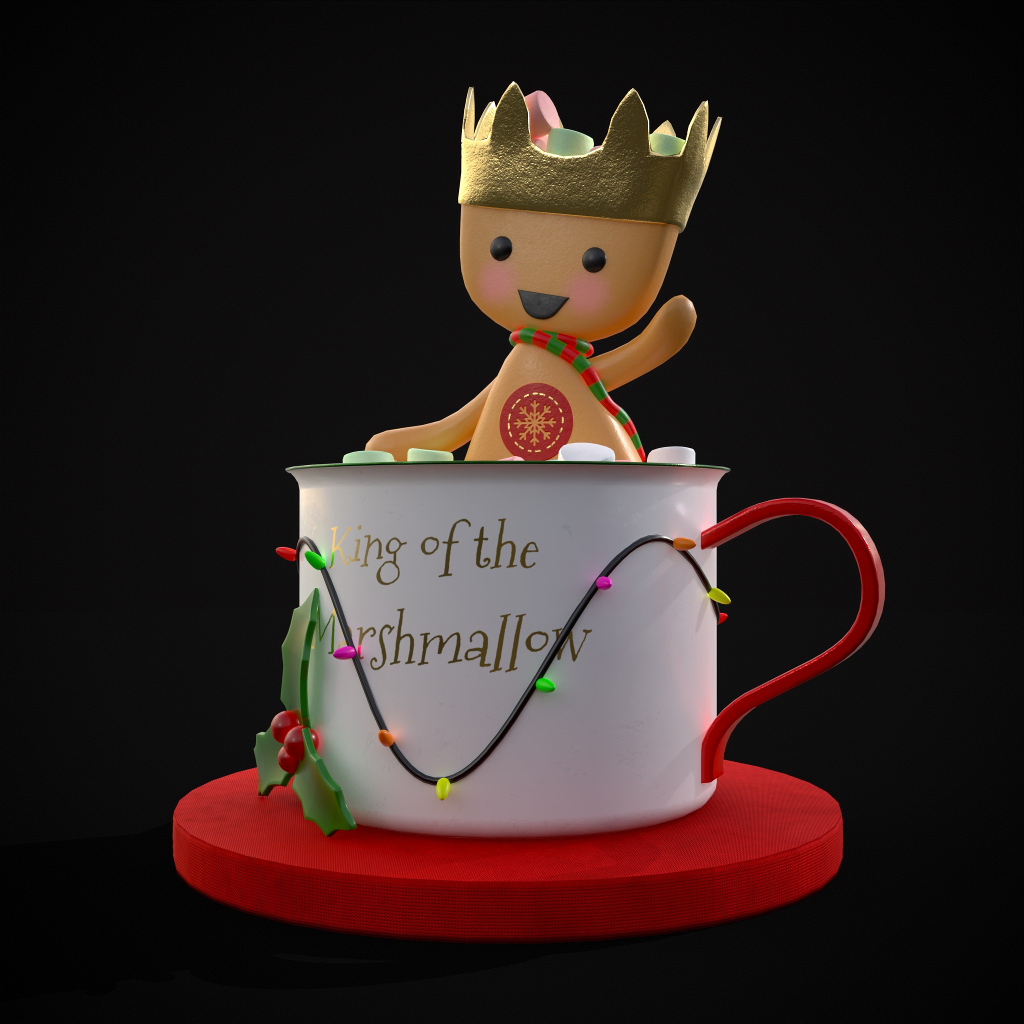 Marshmallow King Hot Package Chocolate 3D Model by Get Dead Entertainment