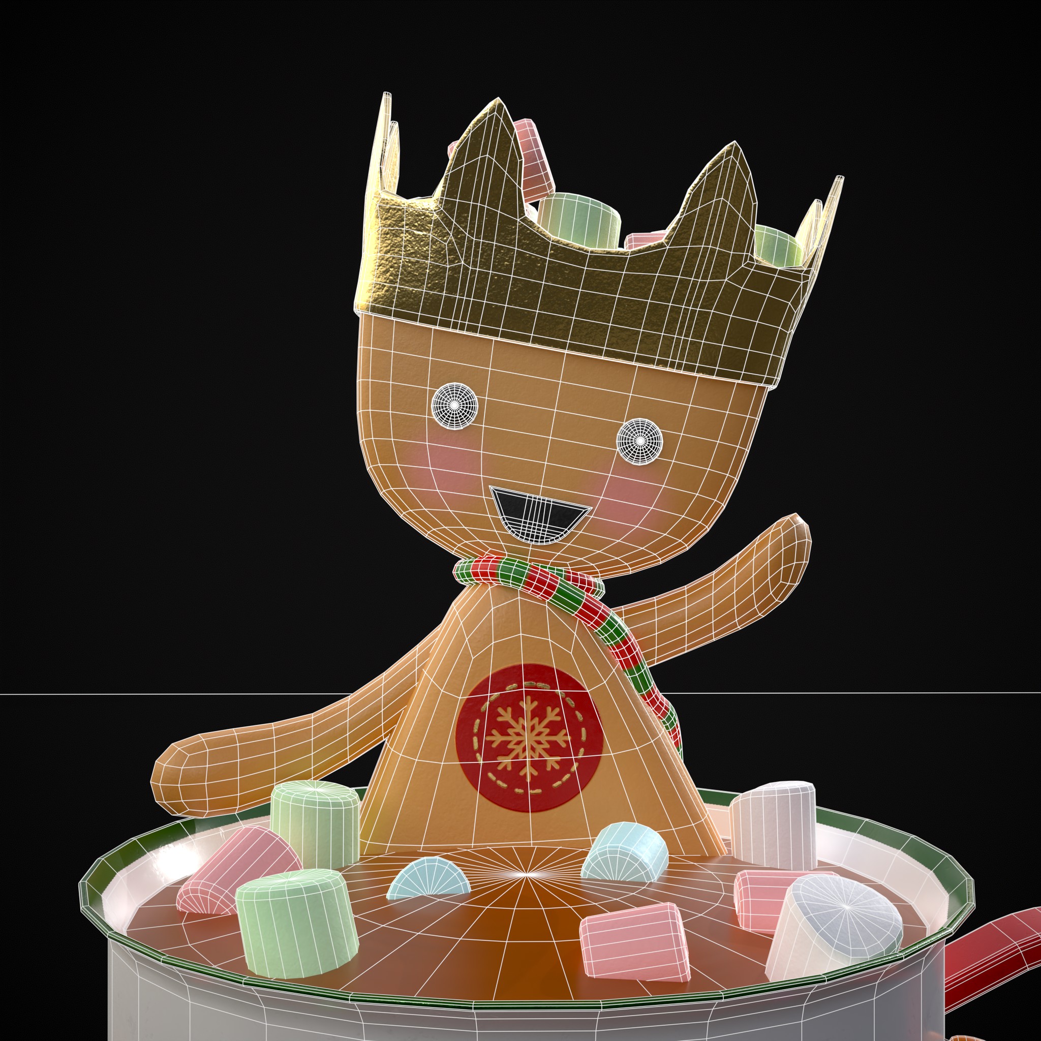 Marshmallow King Hot Package Chocolate 3D Model by Get Dead Entertainment