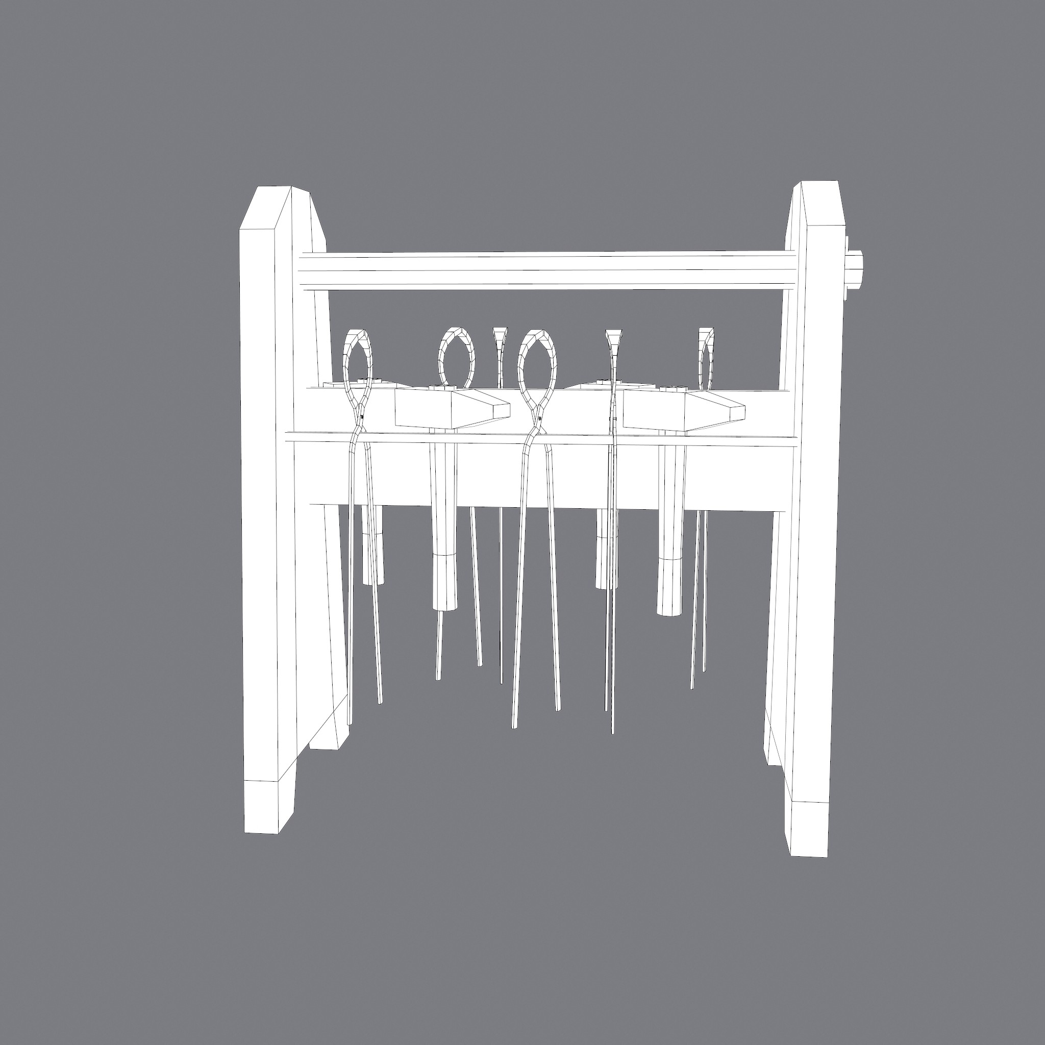 Medieval Blacksmith Tools Rack 3D Model by Get Dead Entertainment