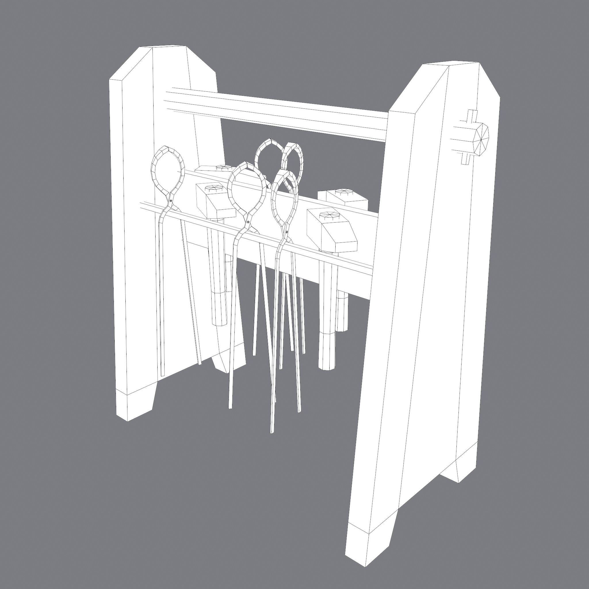 Medieval Blacksmith Tools Rack 3D Model by Get Dead Entertainment