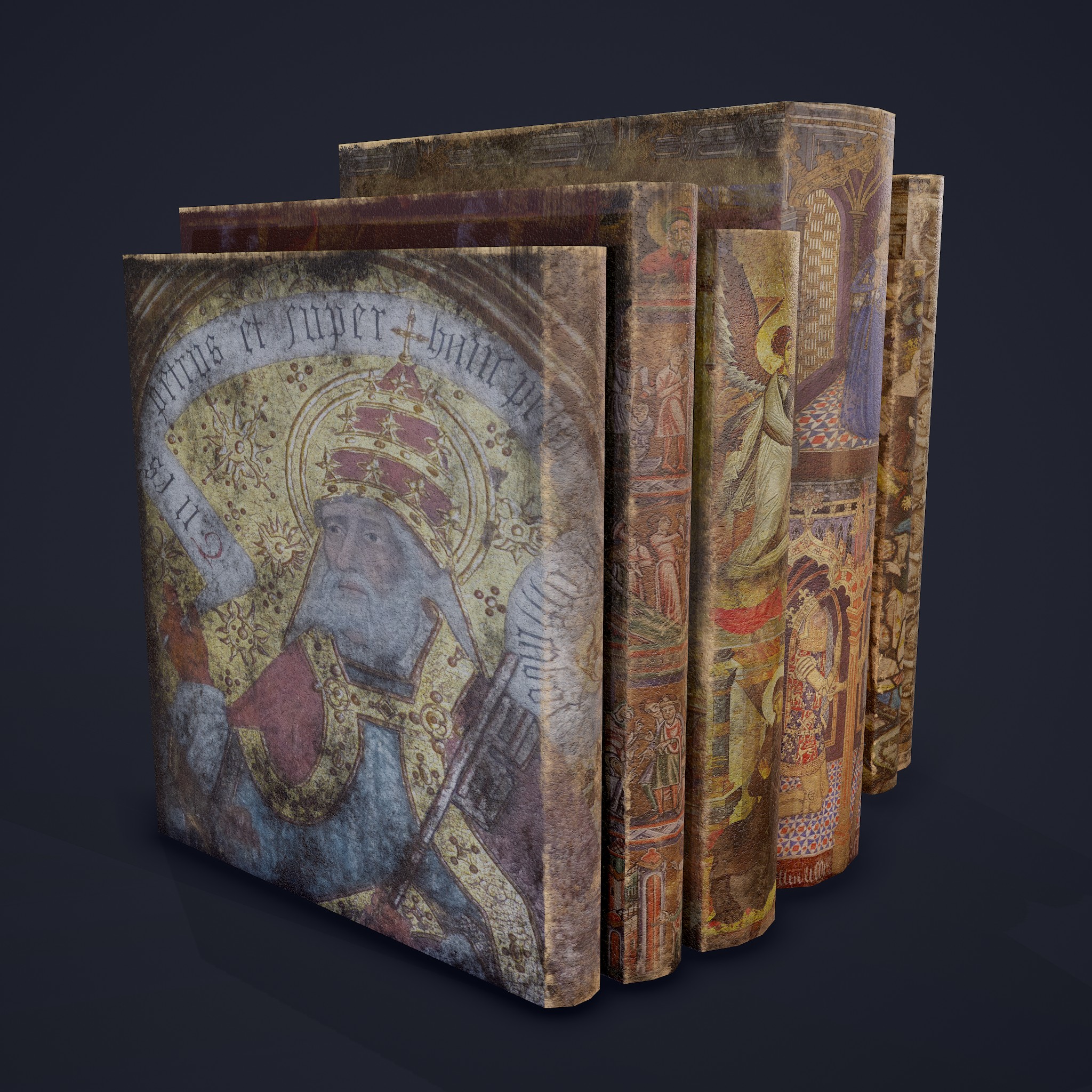 Medieval Books Row 3 Design 2 - 3D Model by Get Dead Entertainment