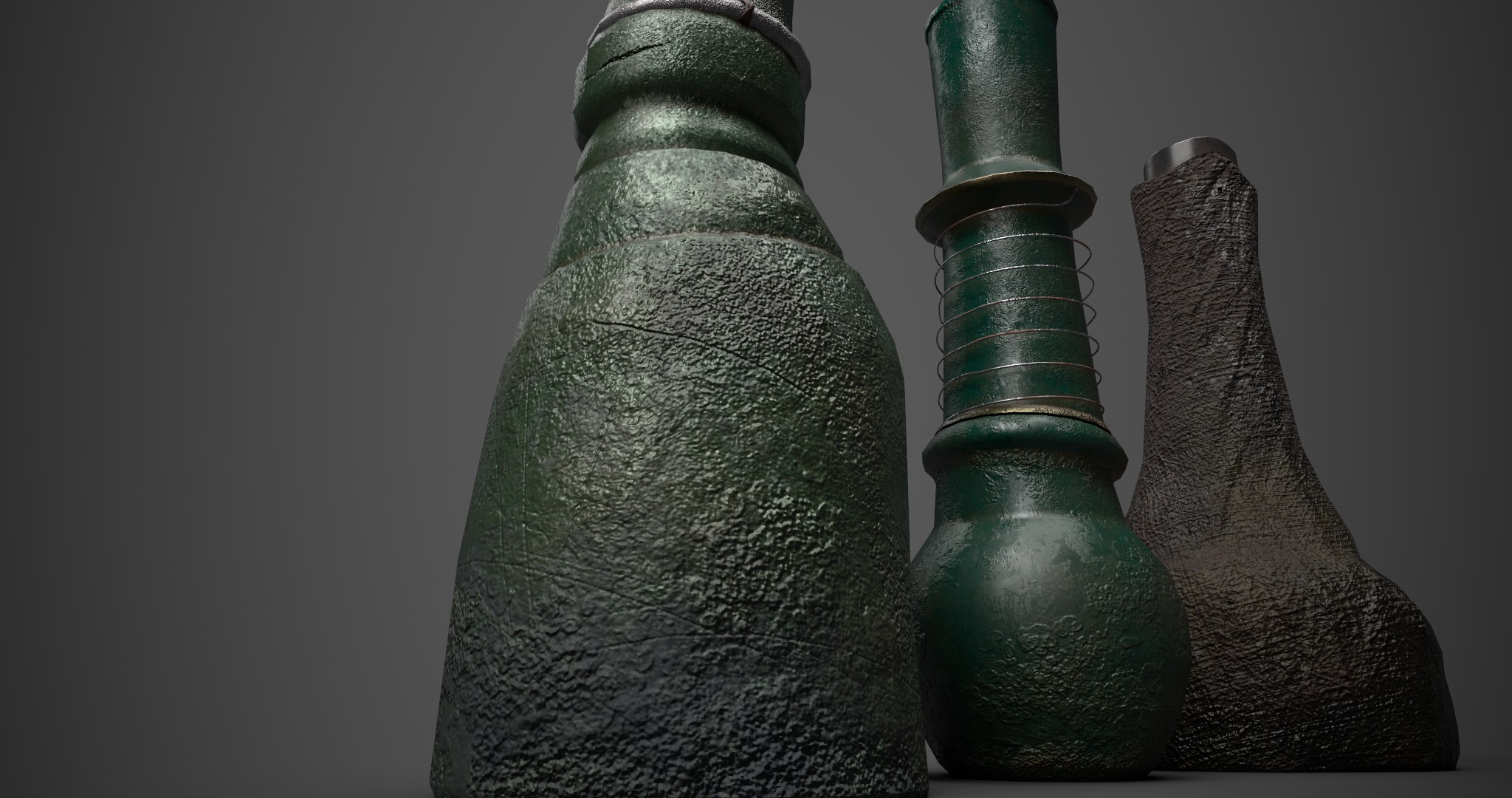 Medieval Drinking Bottles 3D Model by Get Dead Entertainment